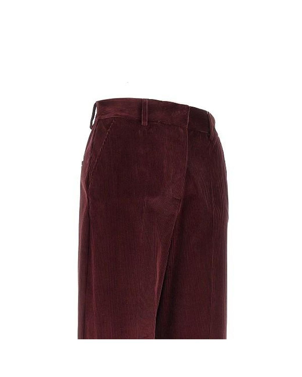 Weekend by Maxmara Red Wkdtania Wide Leg Corduroy Trousers