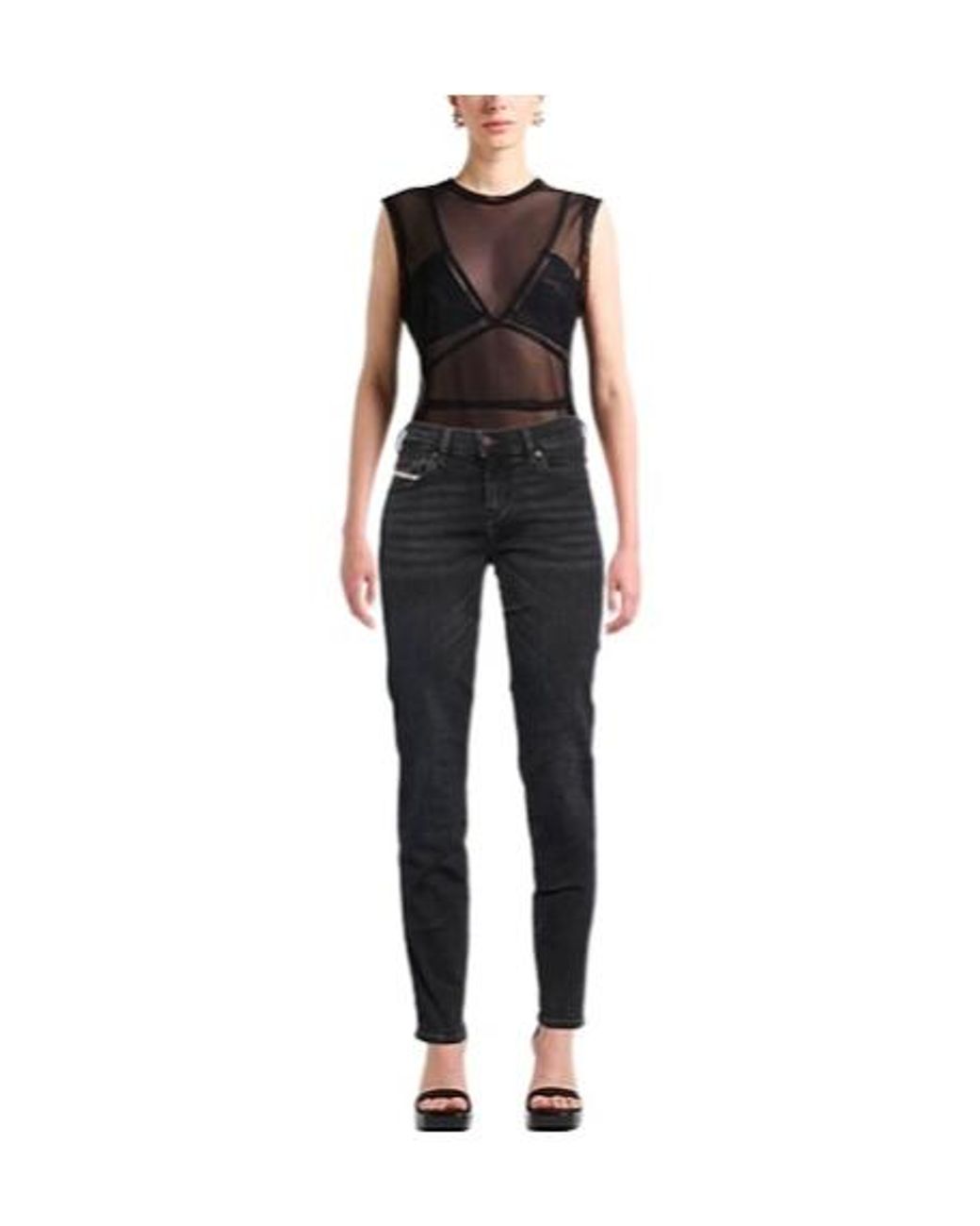 DIESEL Black Slim-Fit Jeans