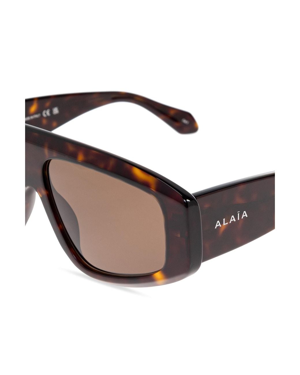 Alaïa Multicolor Tortoiseshell-Effect Mask-Frame Sunglasses