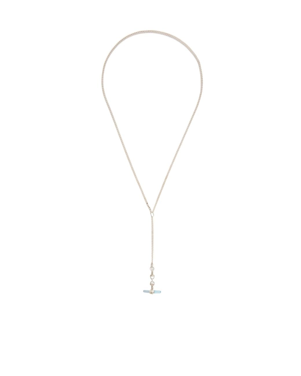 Loren Stewart White Lunette Barbell Sterling And Topaz Necklace