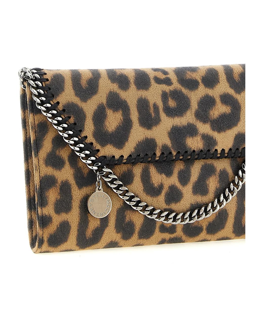 Stella McCartney Metallic Leopard-Printed Clutch Bag
