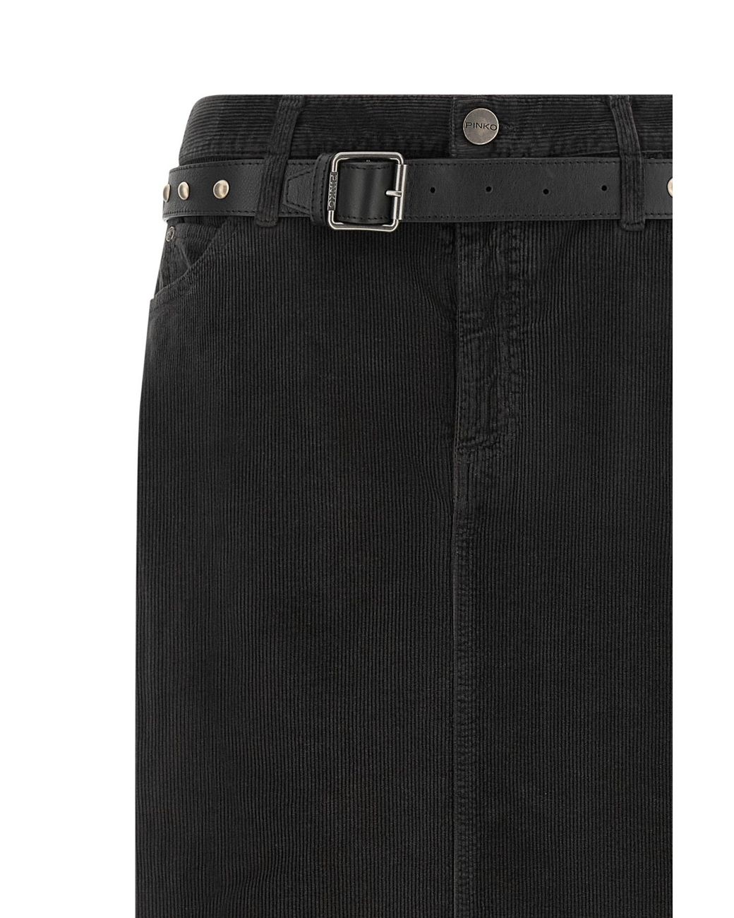 Pinko Black Belted Pencil Skirt