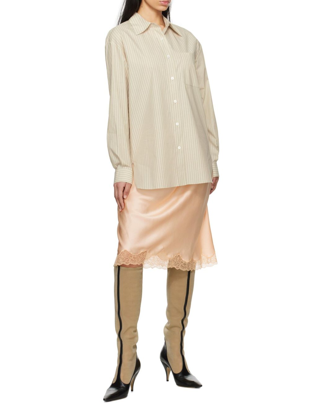 The Row Natural Nesson Striped Button-Up Shirt
