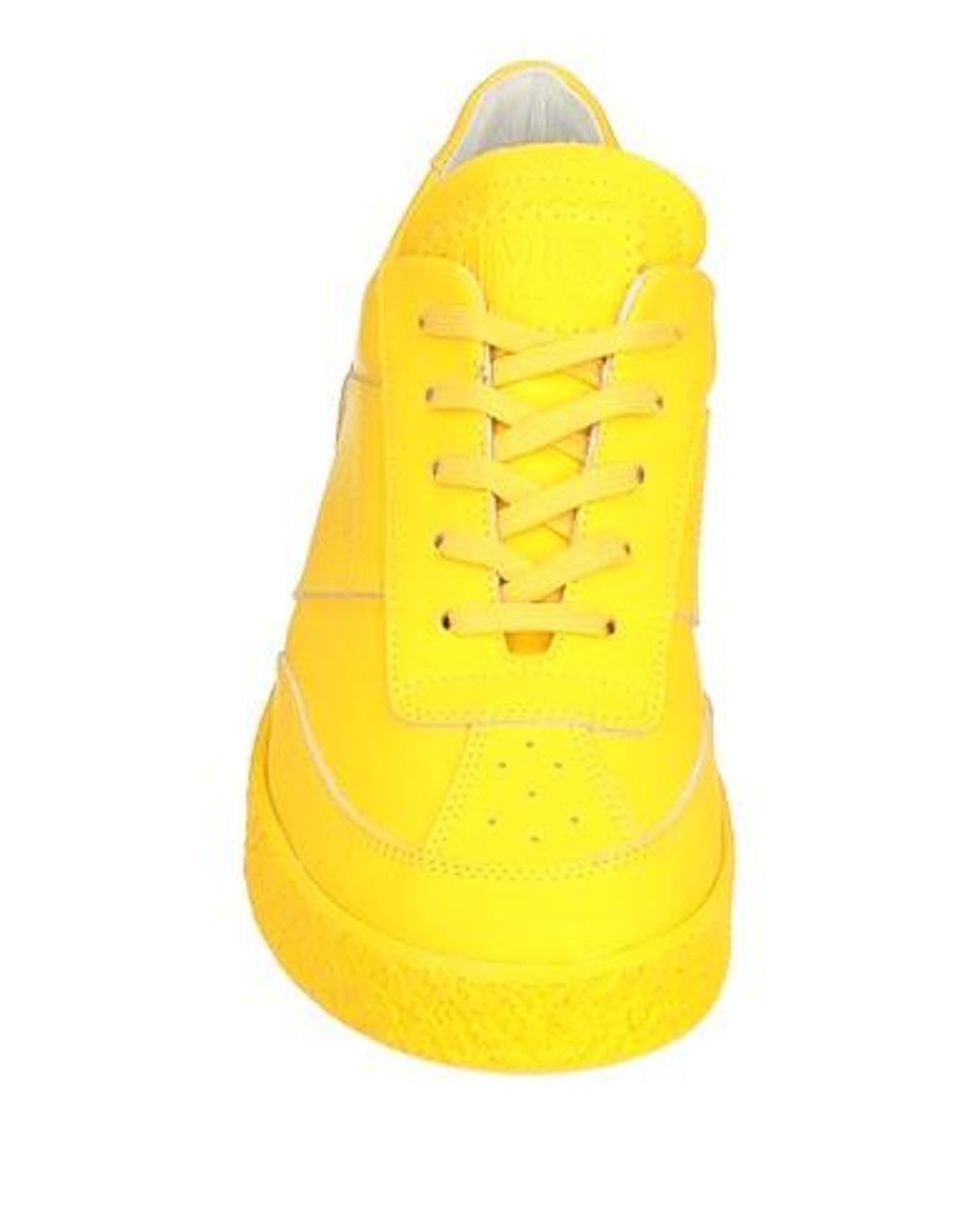 MM6 by Maison Margiela Yellow Low-Top Leather Sneakers