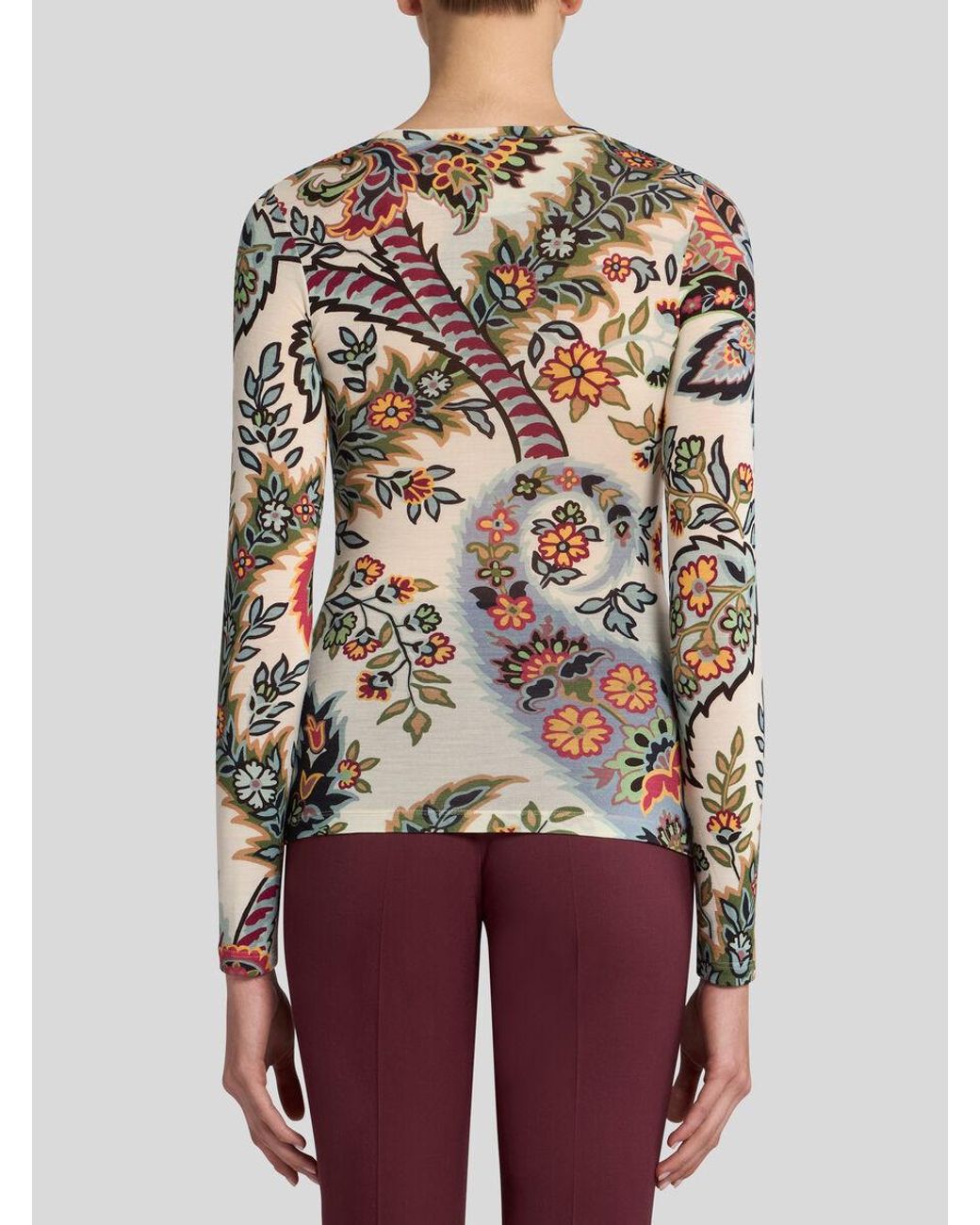 Etro Multicolor Paisley Jersey Top
