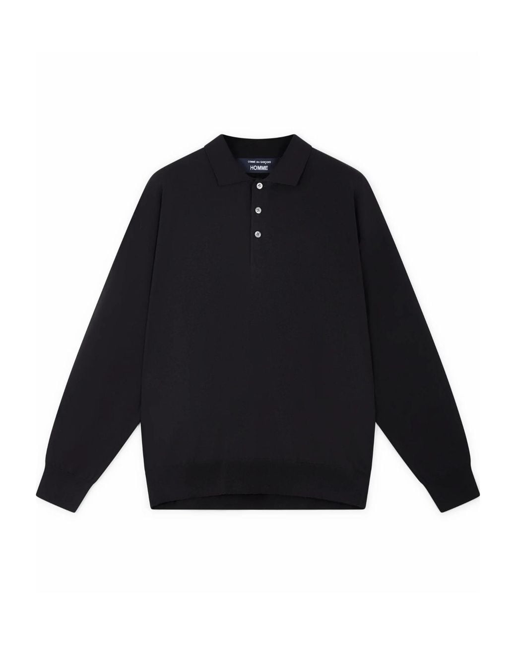 Comme des Garçons Blue Long-Sleeved Polo Shirt for men