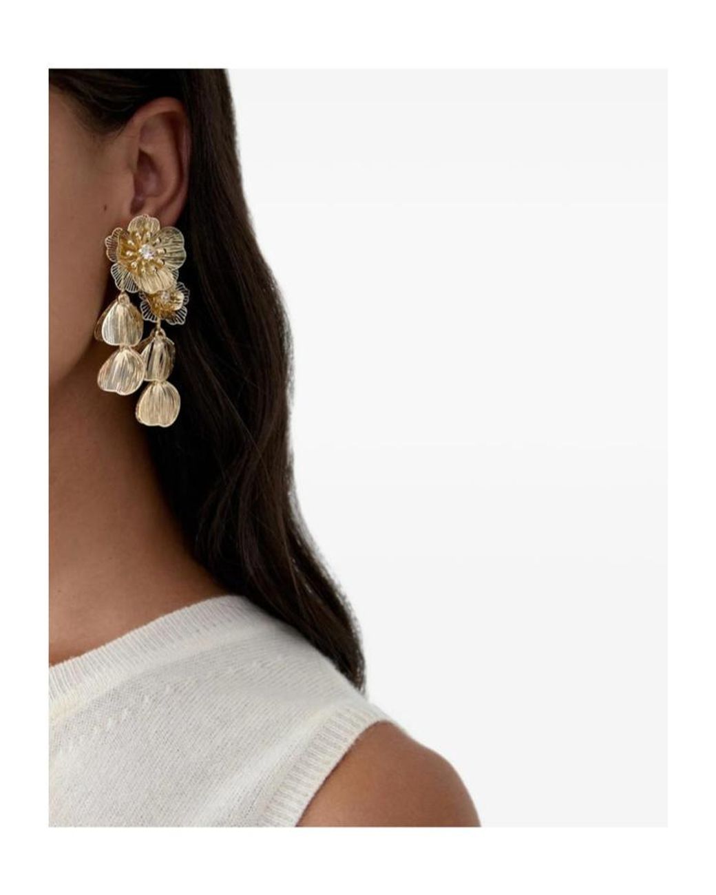 Carolina Herrera Metallic Flower Earrings