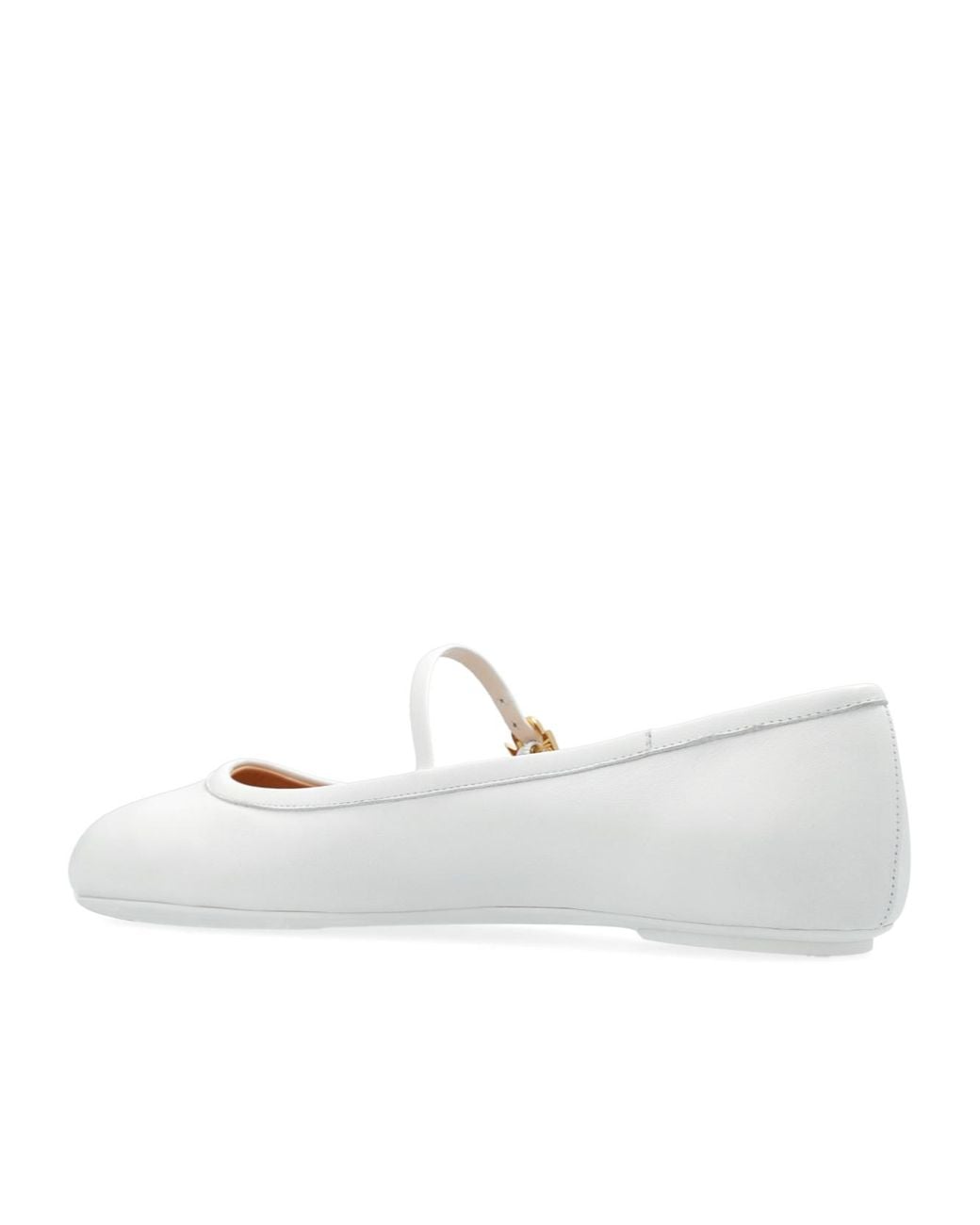 Gianvito Rossi White Round Head Ballet Flats