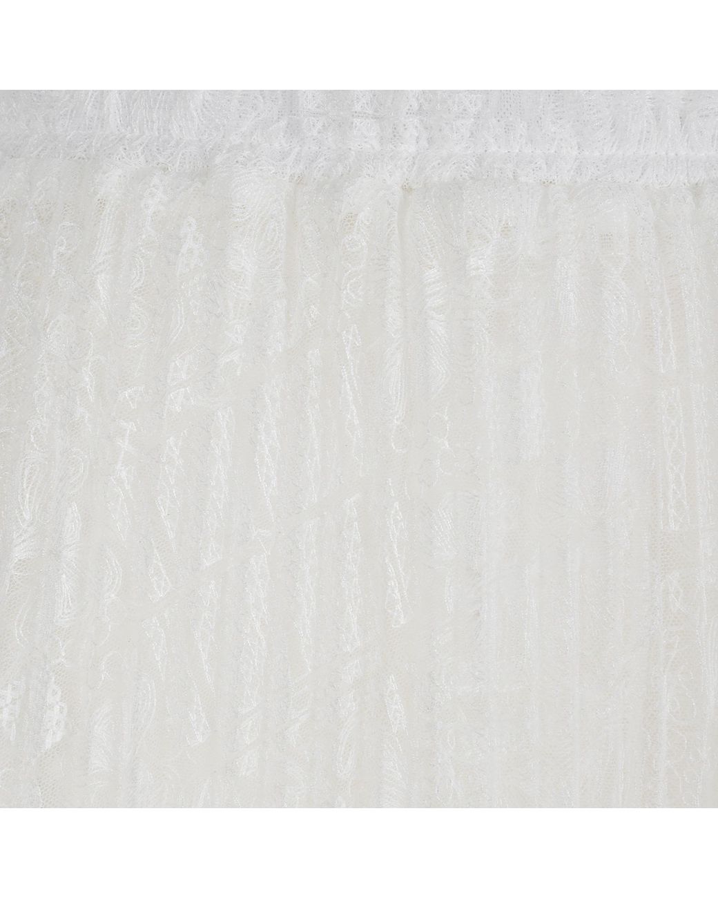 Ermanno Scervino White Pleated Lace Skirt