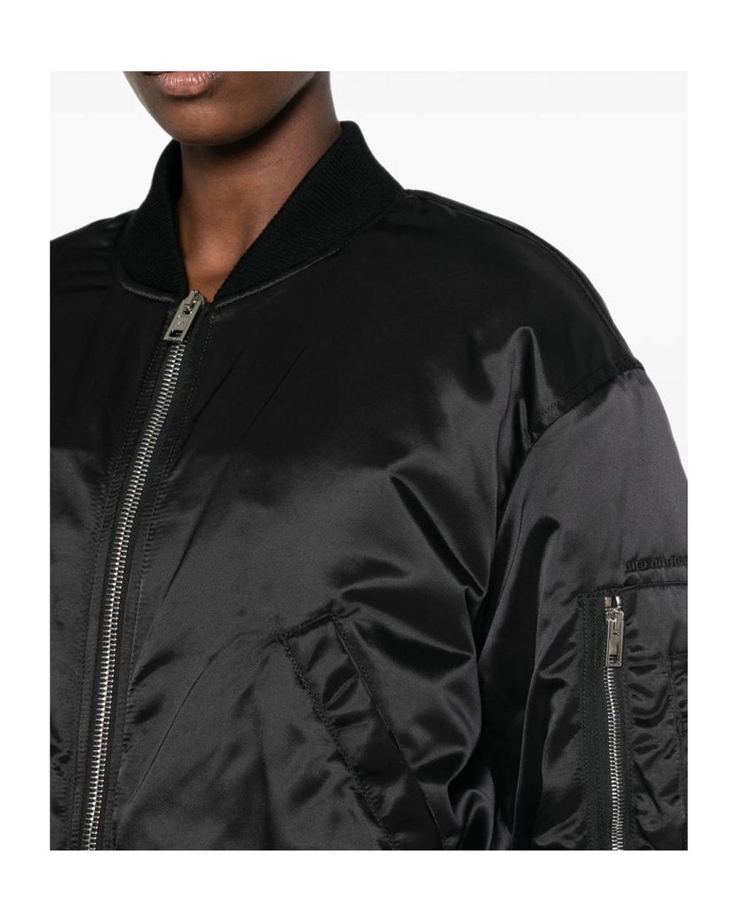 Alexander Wang Black Zip-Up Bomber Jacket