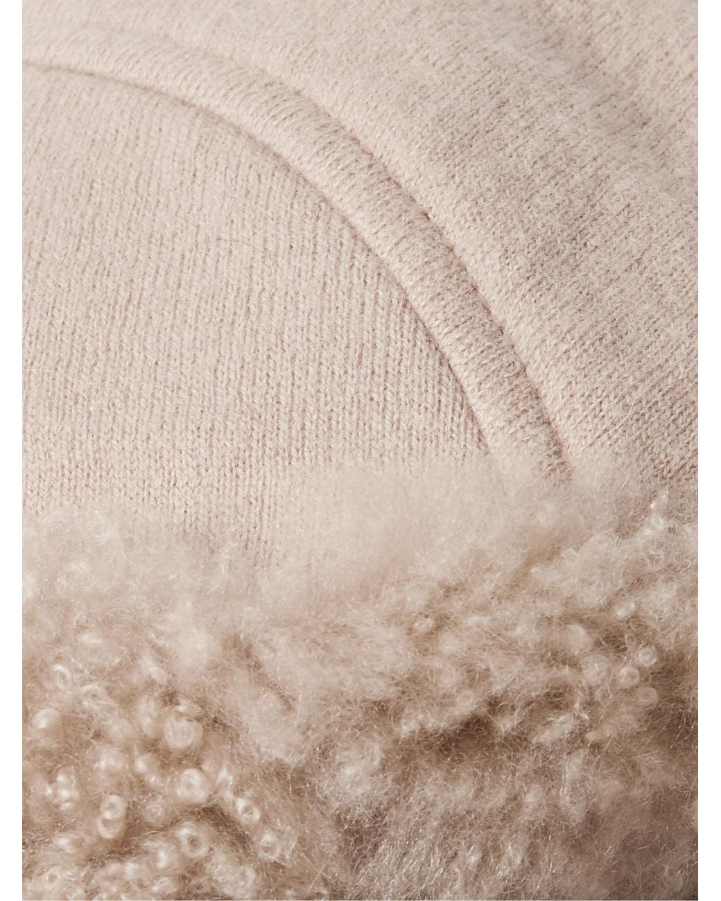Yves Salomon White Chapka Shearling Hat