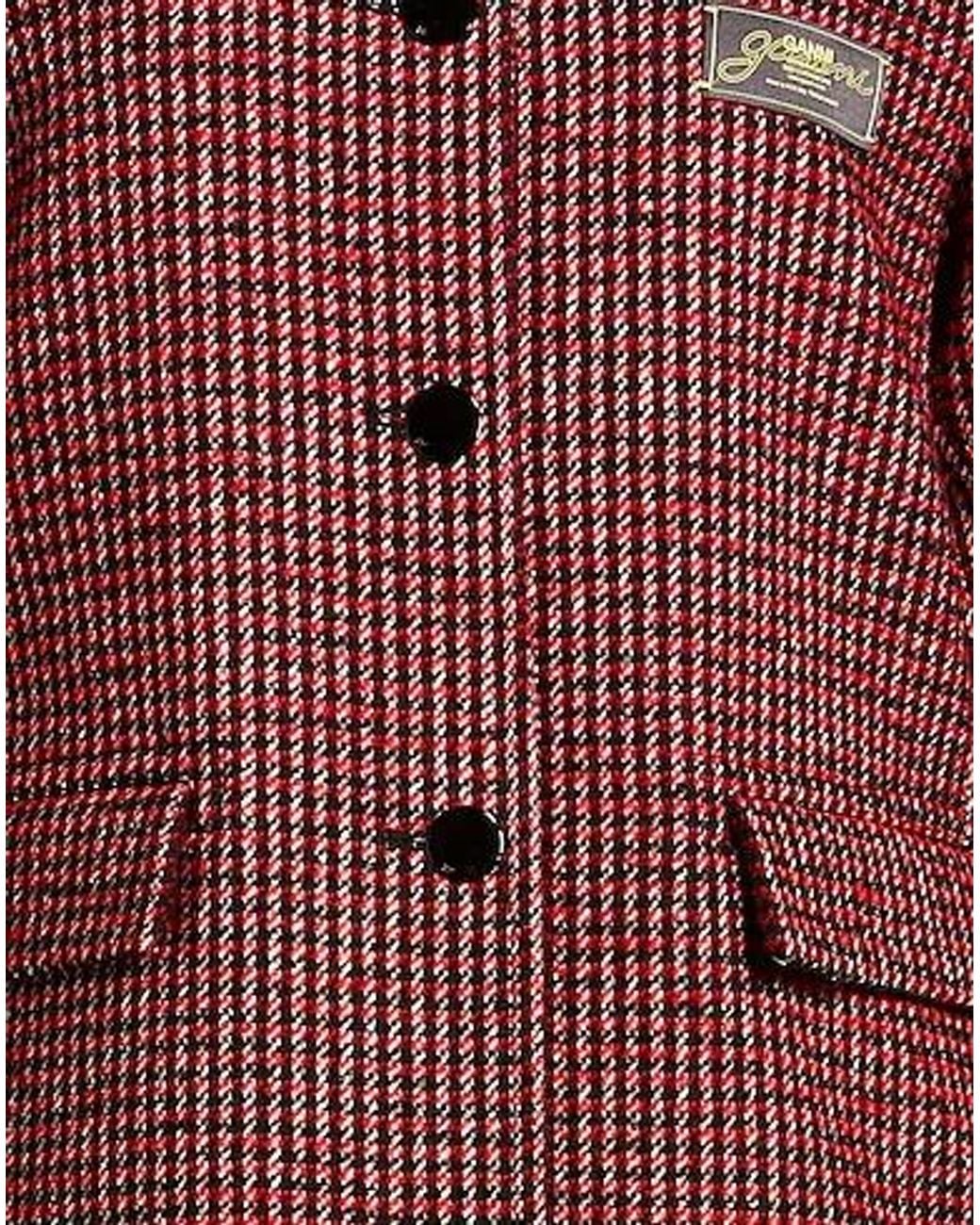 Ganni Red Wool Single-Breasted Coat
