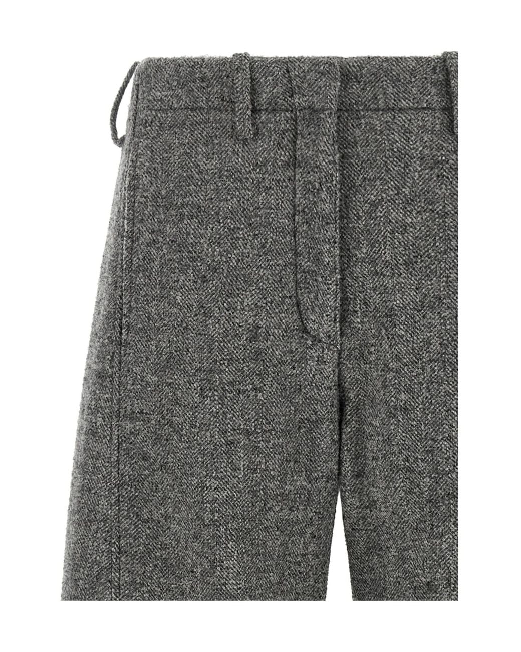 Magda Butrym Gray Casual Trousers With Belt Loops