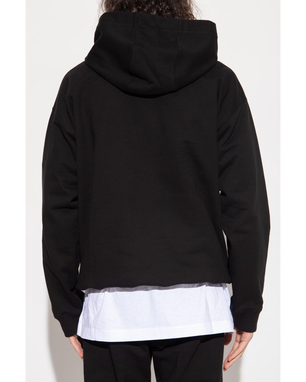Versace Black Logo-Printed Hoodie for men