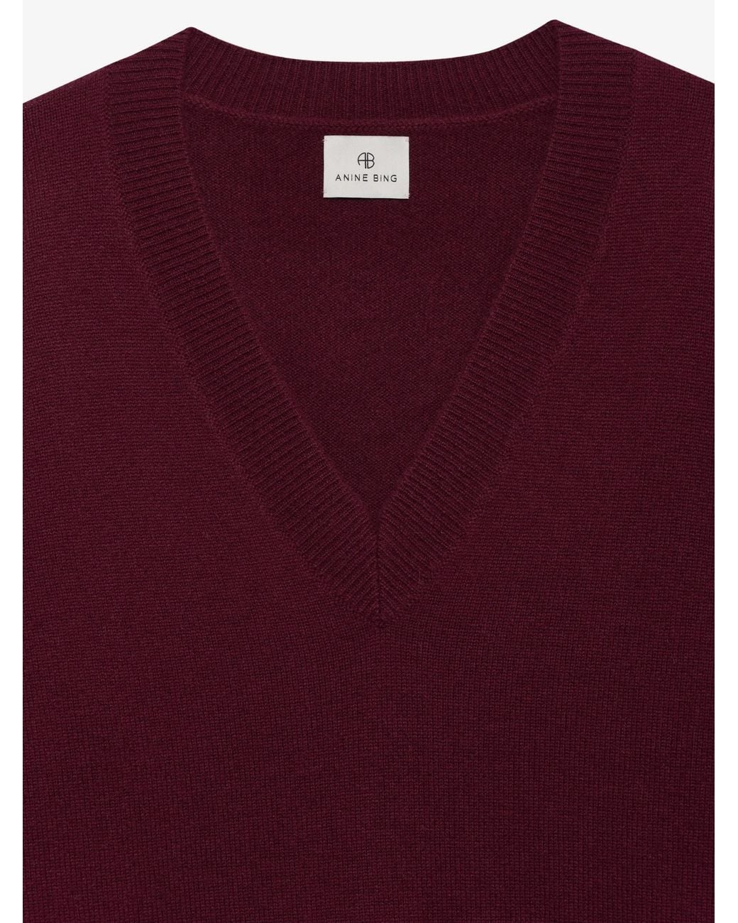 Anine Bing Purple V-Neck Knit Sweater