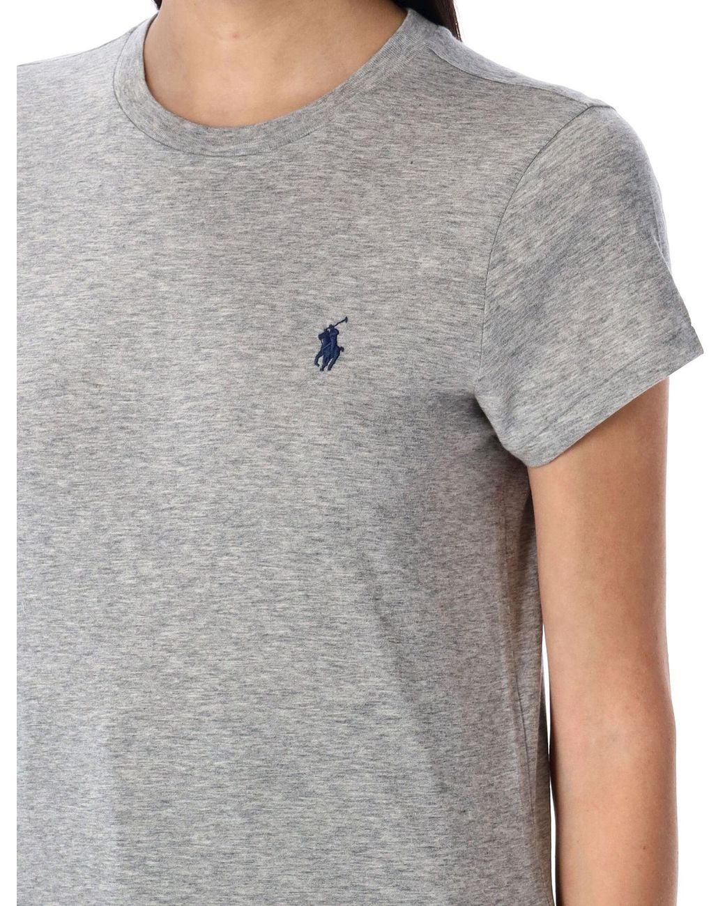 Polo Ralph Lauren Gray Logo Embroidered Crewneck T-Shirt