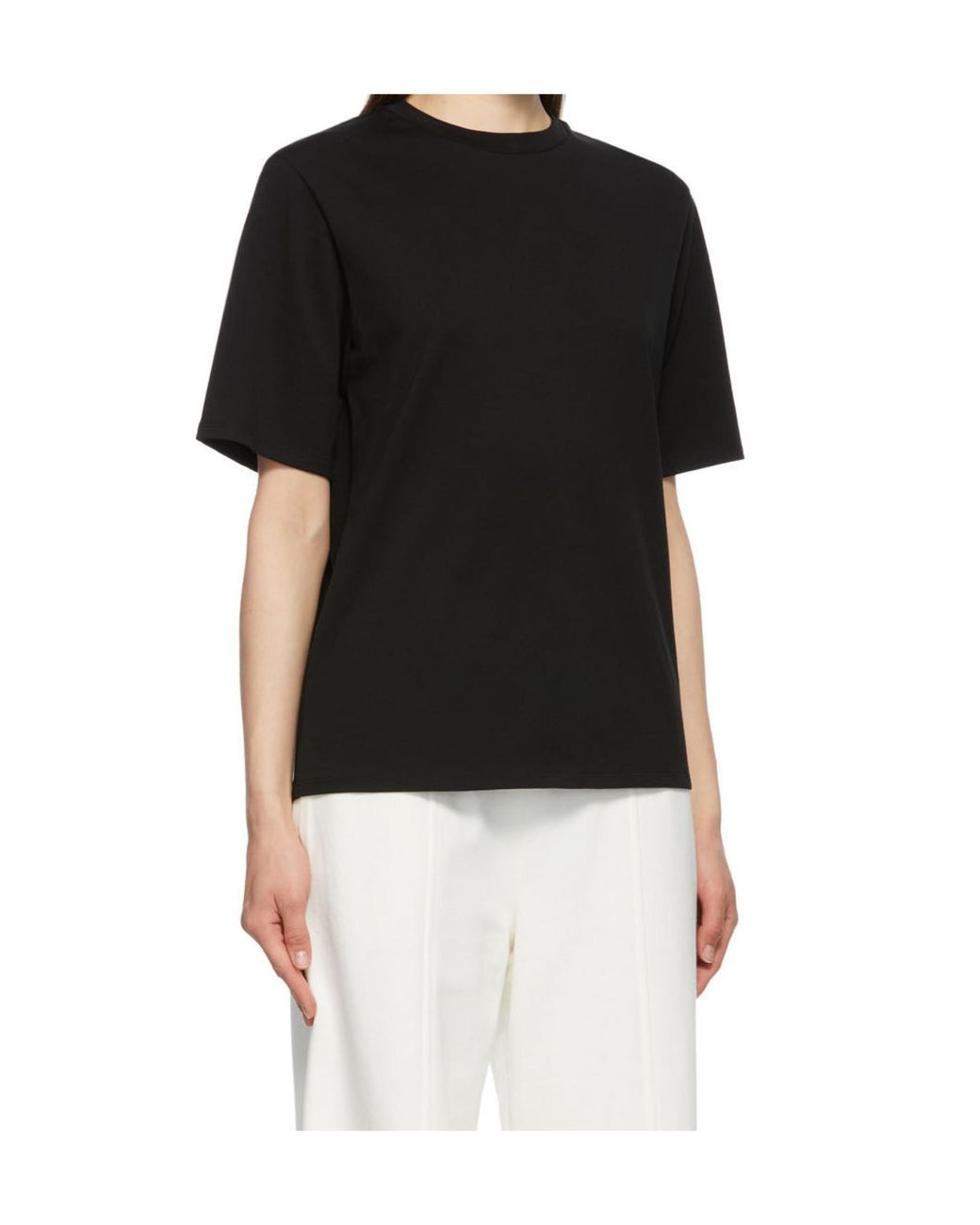 The Row Black Chiara Short-Sleeve Boxy T-Shirt