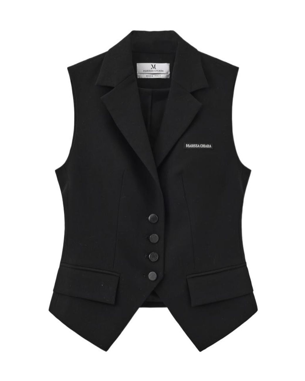 Marissa Chiara Black Single-Breasted Vest