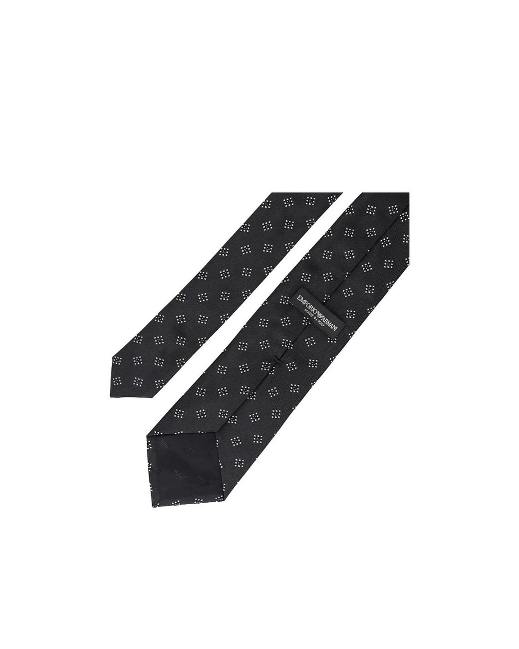 Emporio Armani Black Small Geometric Jacquard Tie for men