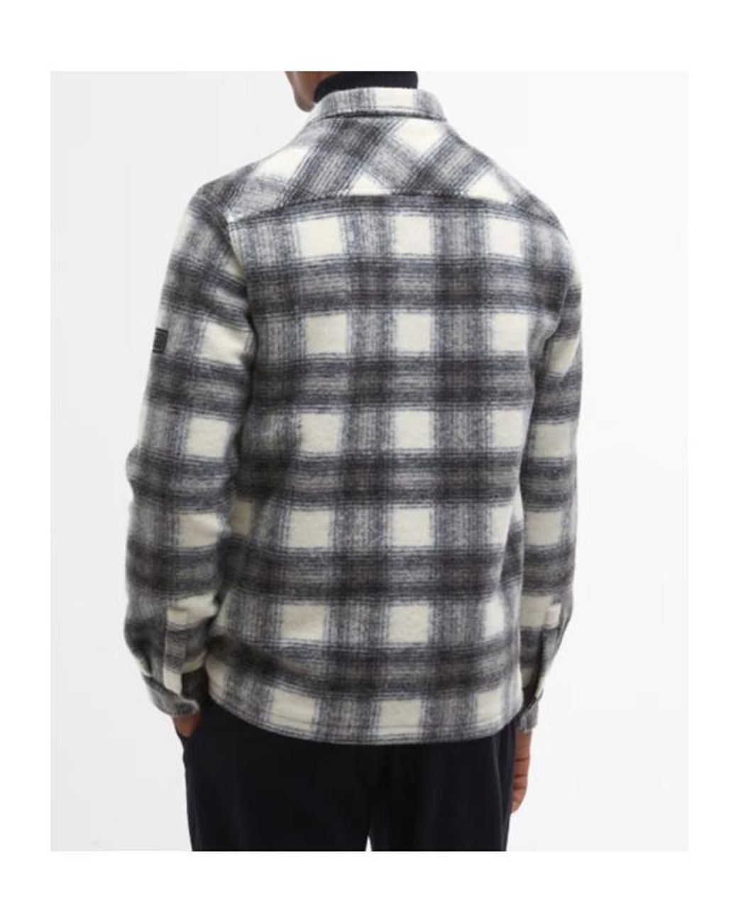 Barbour Gray Clayton Brushed Fleece Overshirt for men