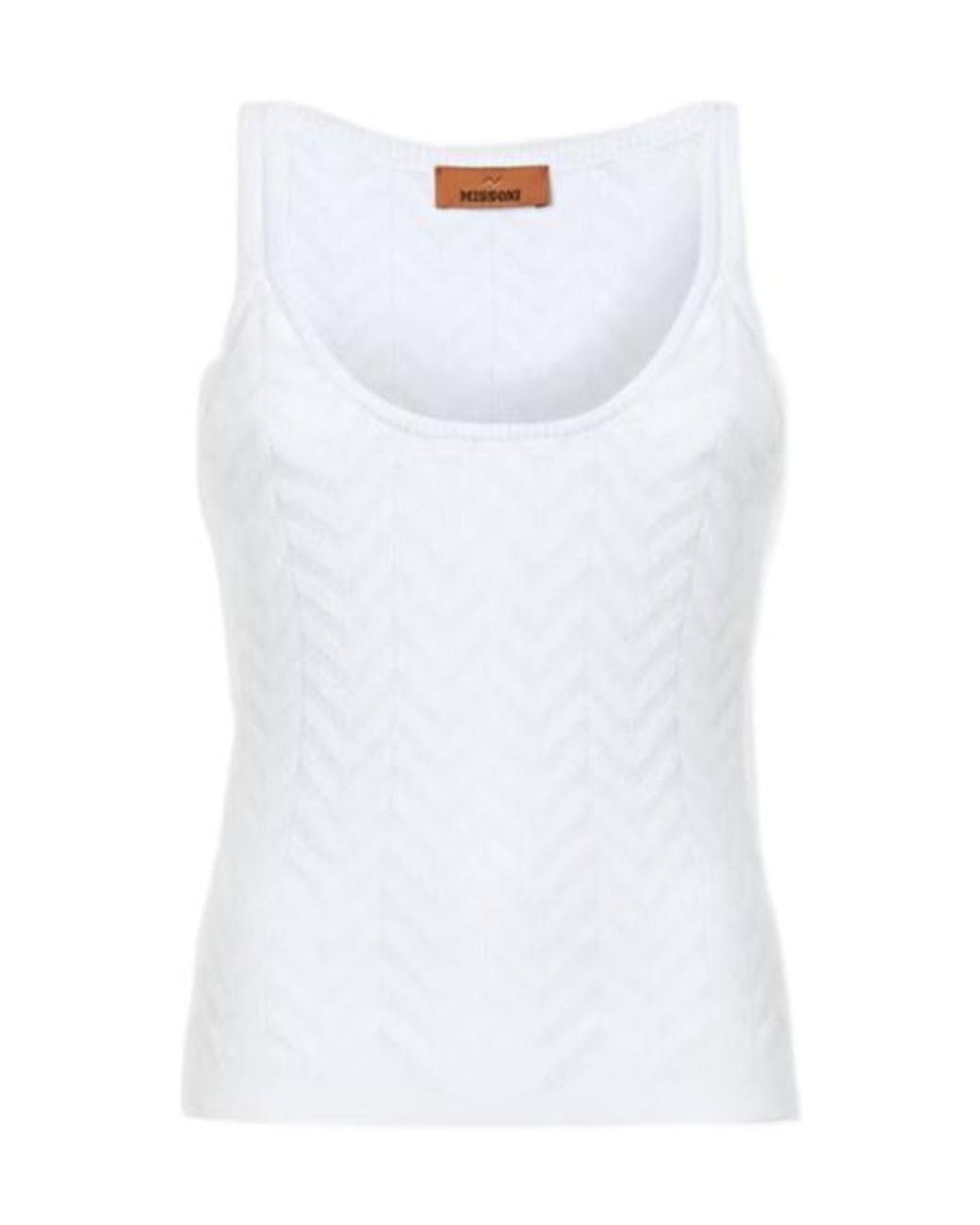 Missoni White Chevron Knit Top