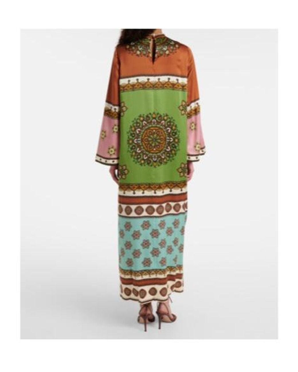 ALÉMAIS Green Contina Silk Maxi Dress
