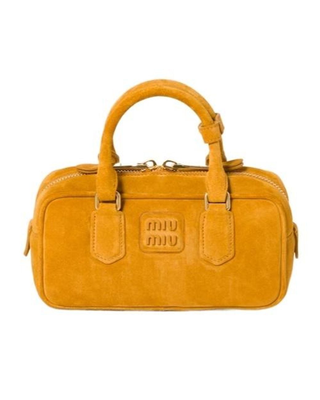 Miu Miu Orange Arcadie Zipped Tote Bag