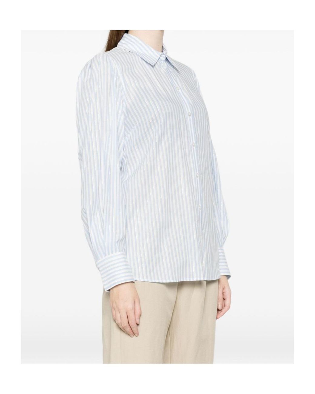 Twinset White Striped-Pattern Shirt