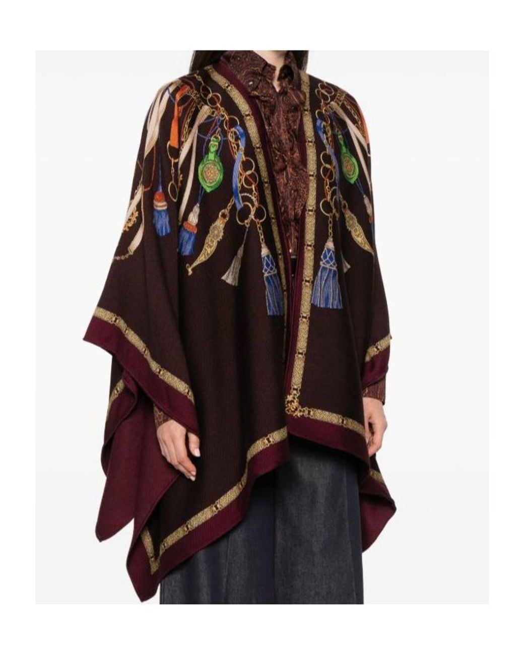 Etro Purple Printed Cape