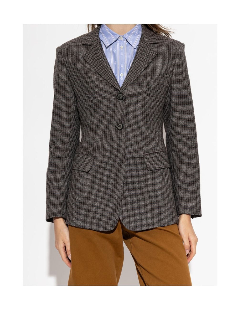 Etro Black Checked Tailored Blazer
