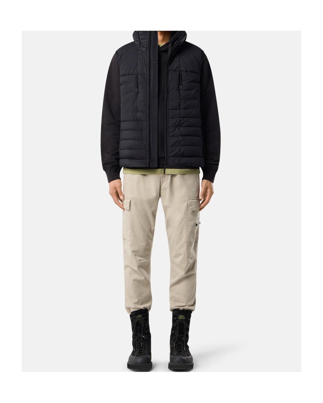 Stone Island Black Padded Down Gilet for men