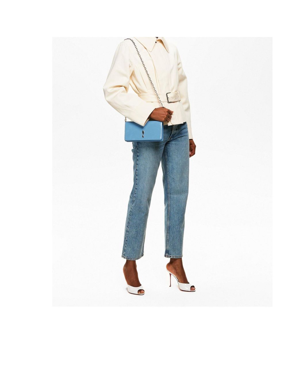 Christian Louboutin Blue Solid Color Shoulder Bag