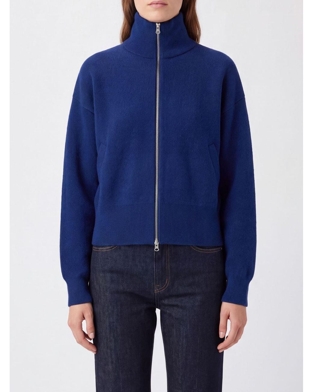 Extreme Cashmere Blue Xtra Cute Zip-Up Cardigan
