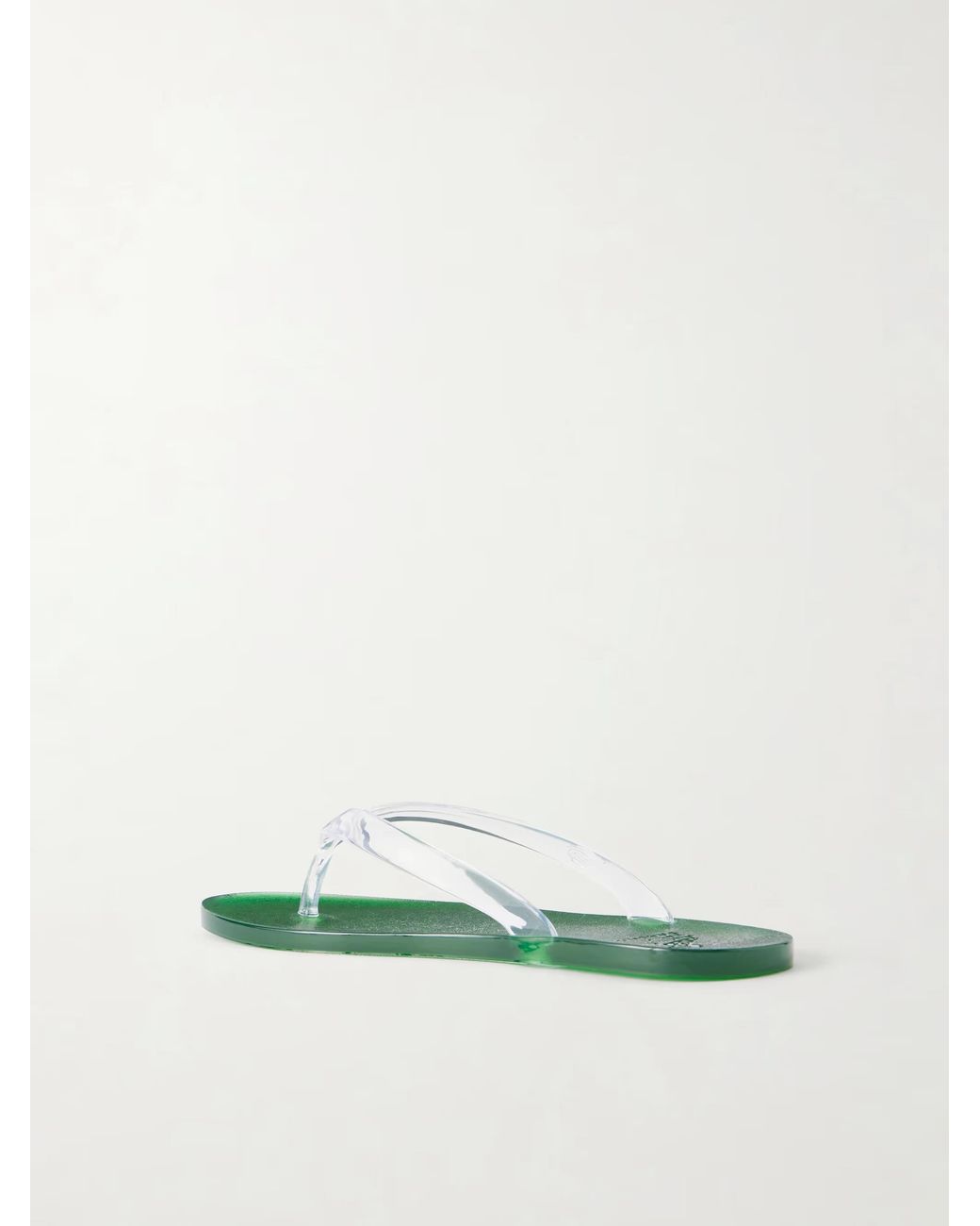 Ancient Greek Sandals Green Solid Color Flip Flops