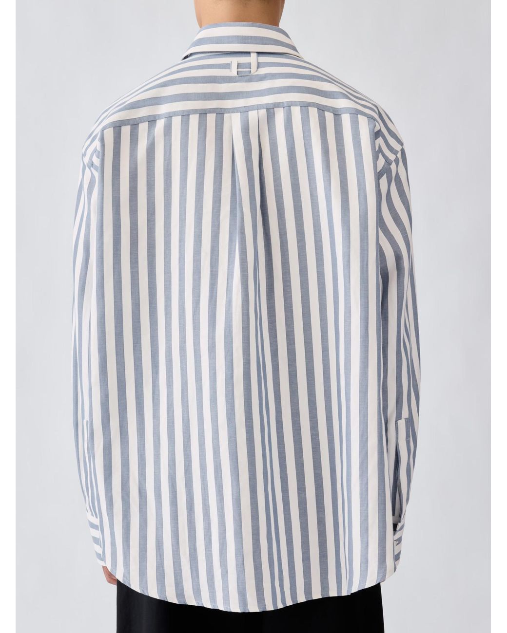 Jacquemus Blue Striped Long Sleeved Shirt for men