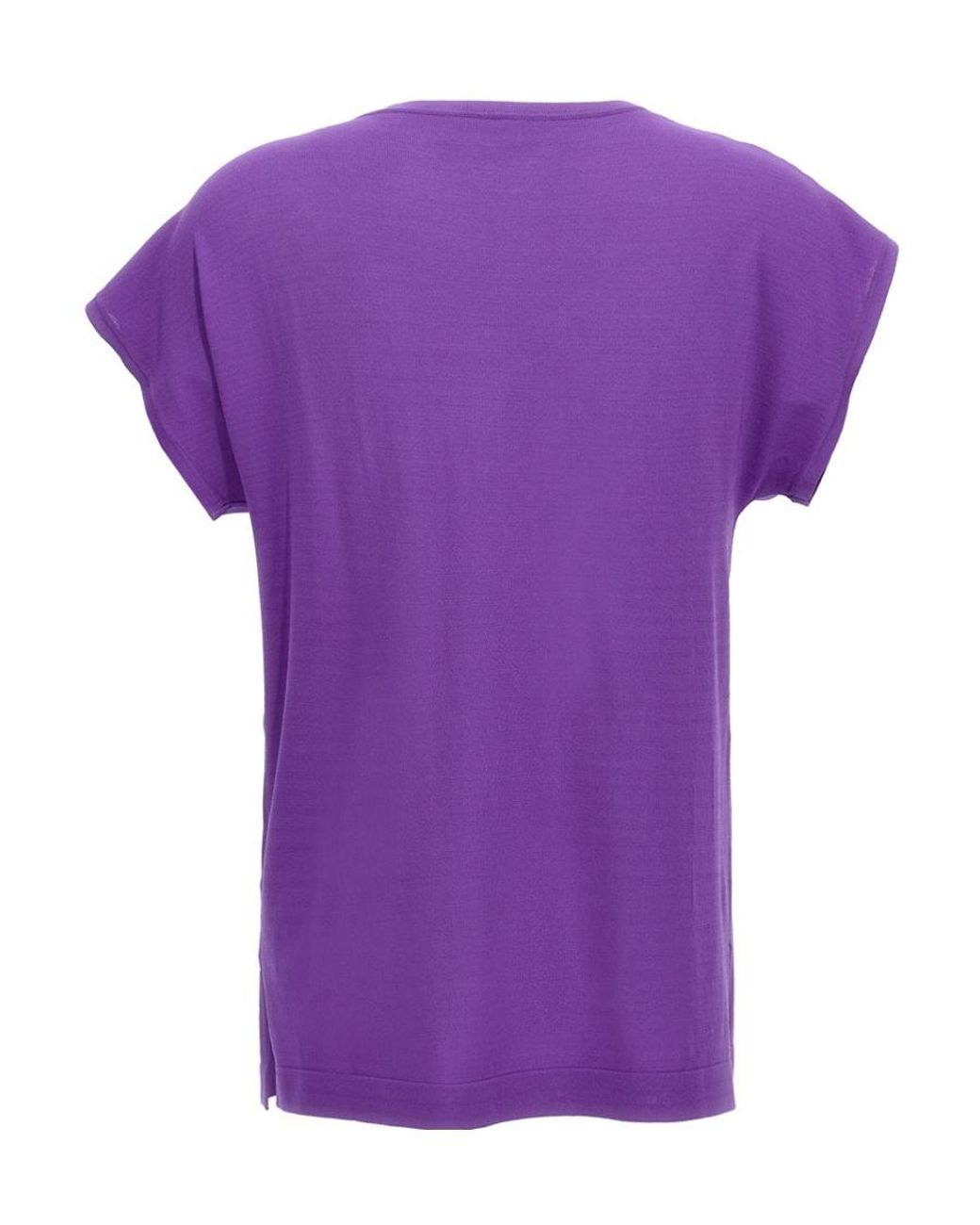 P.A.R.O.S.H. Purple T-Shirt With Round Neck And Short Sleeves