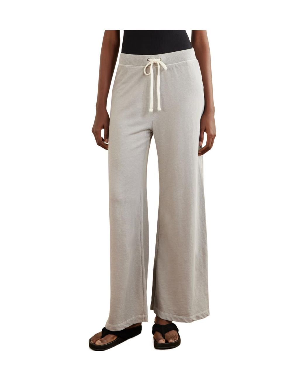 James Perse White Cotton-Terry Wide-Leg Track Pants