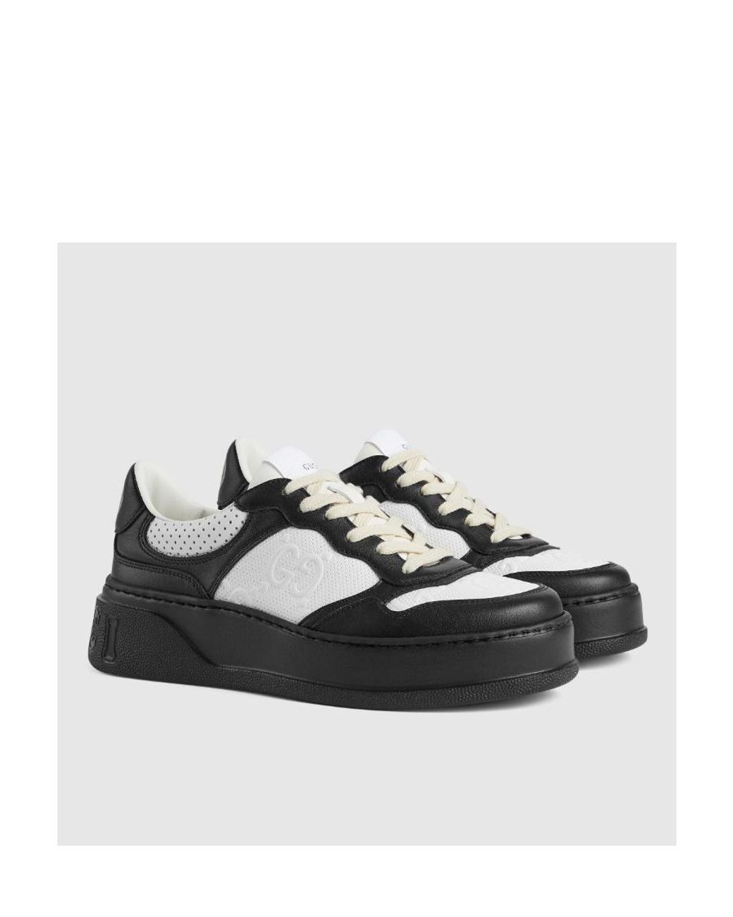 Gucci Black Gg Embossed Low-Top Sneakers