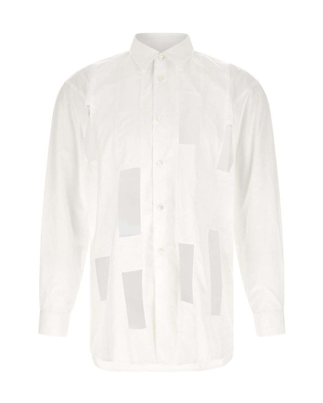 Comme des Garçons White Comme Des Garçons Homme Plus Geometric Cut-Out Oversized Shirt for men