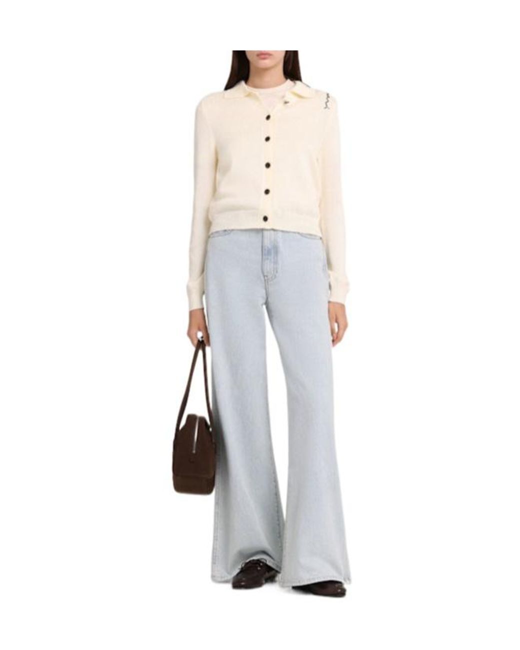 Marni White Knit Buttoned Cardigan