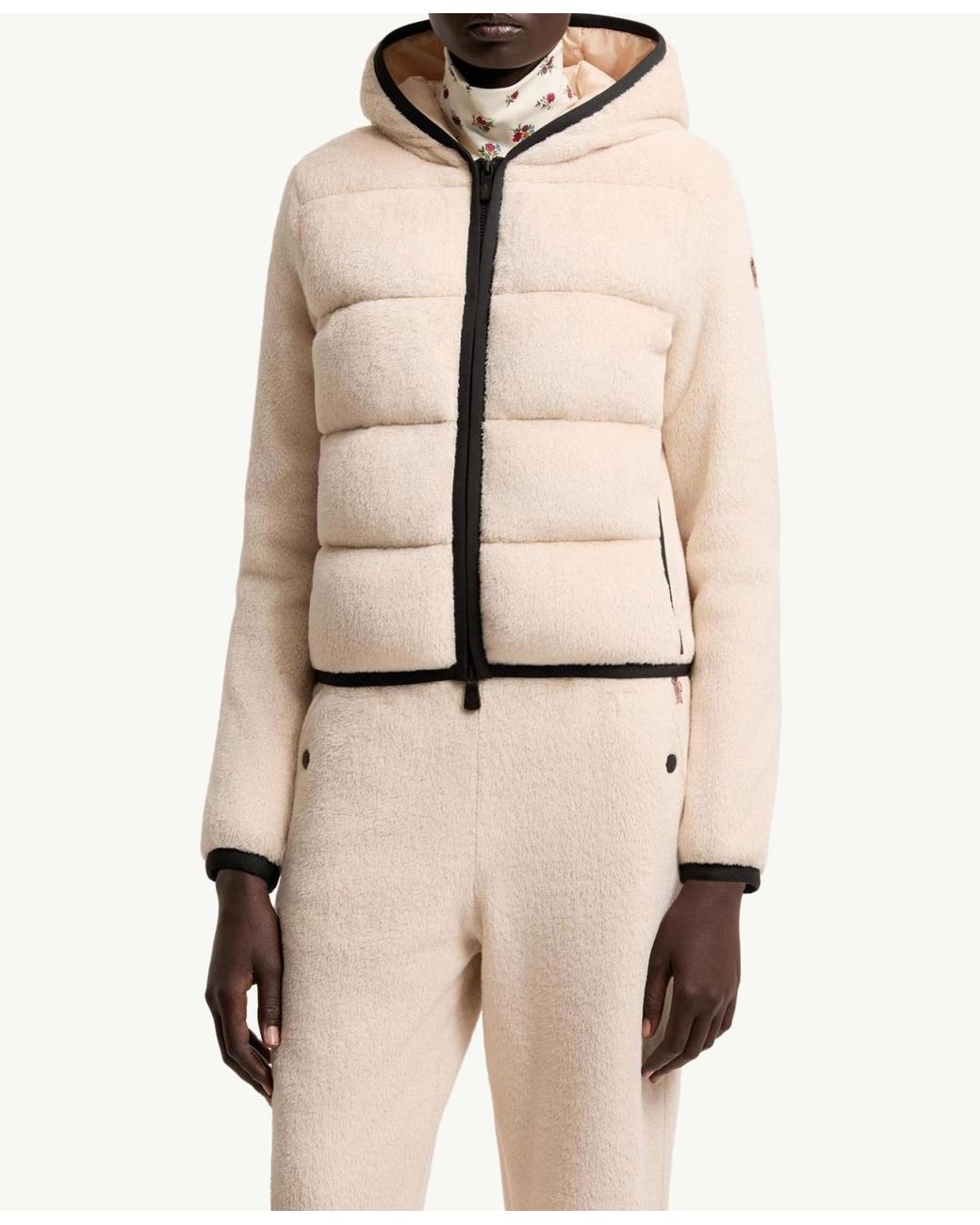 Moncler Natural Polartec Padded Zip-Up Hoodie