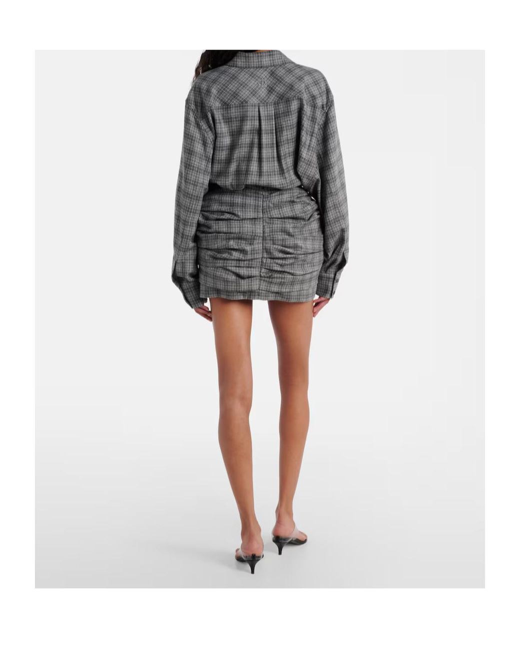 Magda Butrym Gray Plaid Midi Skirt