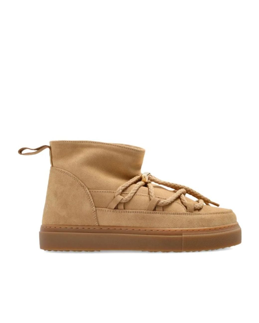 Inuikii Brown Braided-Lace Suede Boots