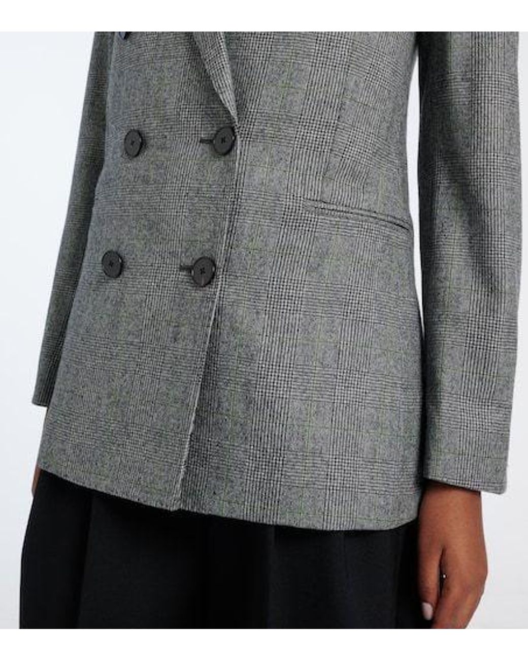 Givenchy Gray Wales Check Wool Flannel Blazer