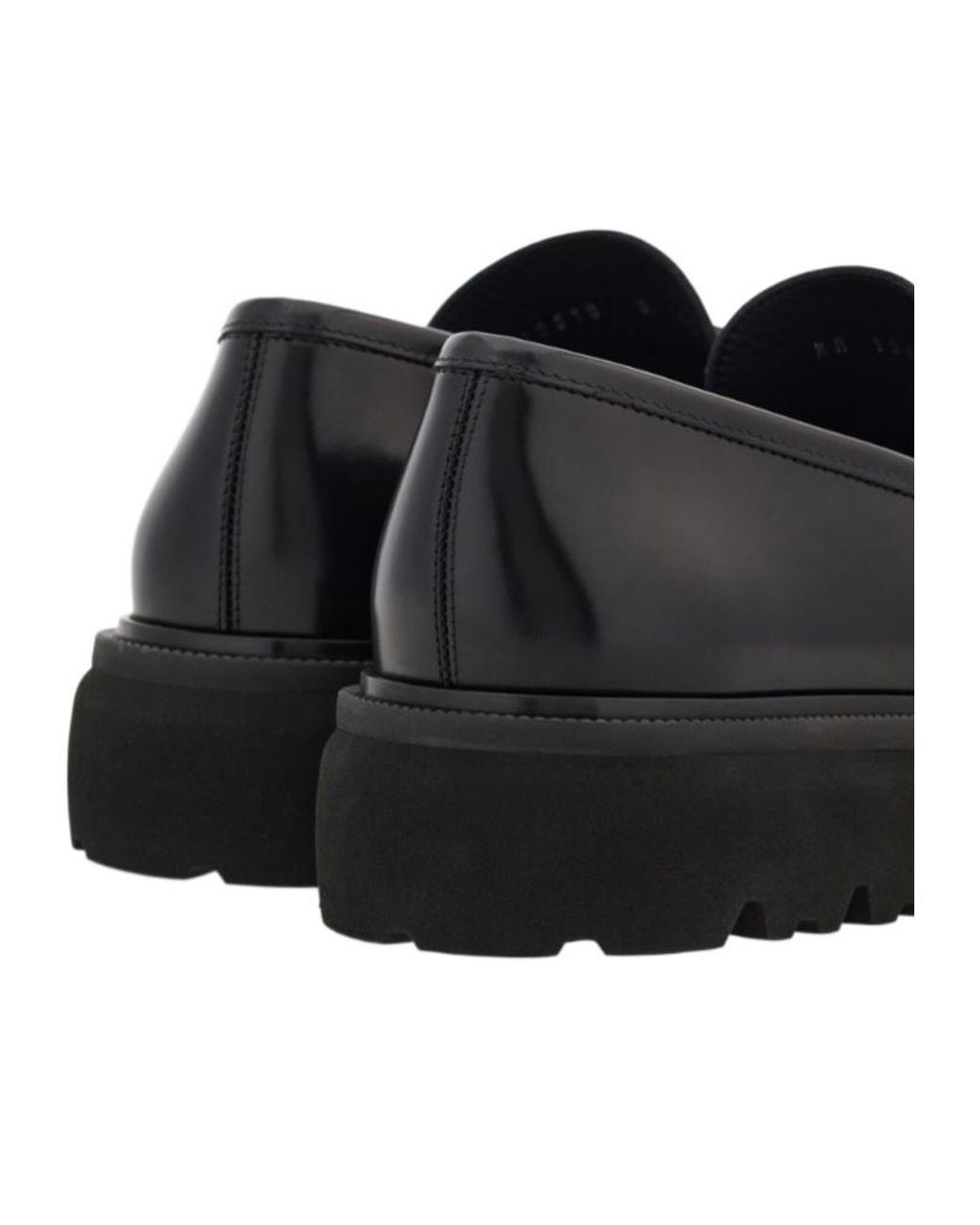 Ferragamo Black Gancini Decorative Moccasin Shoes for men