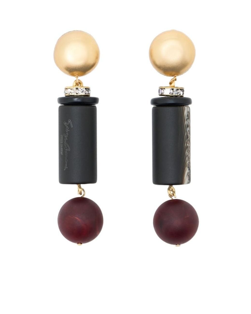Giorgio Armani White Beaded Drop Earrings