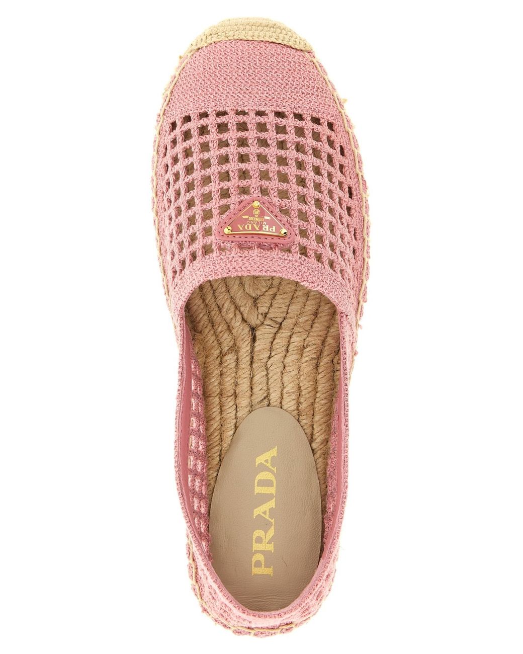 Prada Pink Crochet Espadrilles