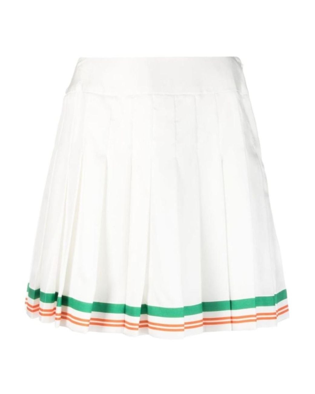 Casablanca White High Waist Pleated Skirt