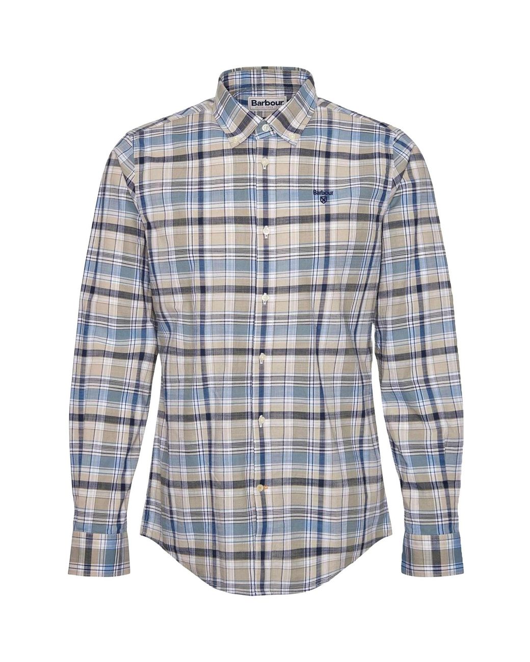 Barbour Blue Logo Detailed Checked Shirt for men