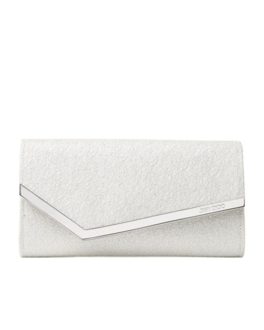Jimmy Choo White Emmie Chain Clutch Bag